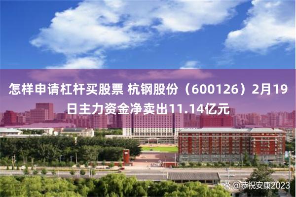 怎样申请杠杆买股票 杭钢股份（600126）2月19日主力资金净卖出11.14亿元