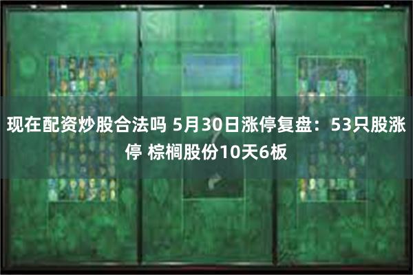 现在配资炒股合法吗 5月30日涨停复盘：53只股涨停 棕榈股份10天6板