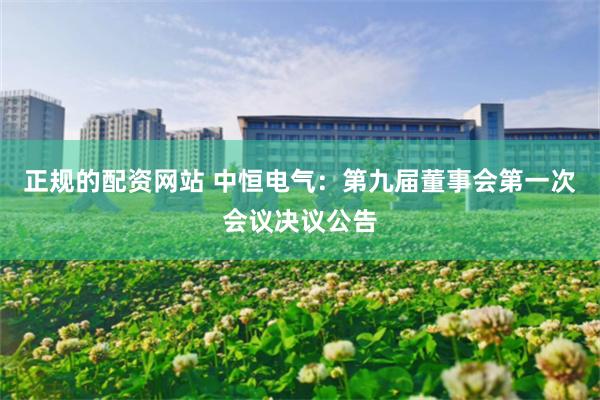 正规的配资网站 中恒电气：第九届董事会第一次会议决议公告