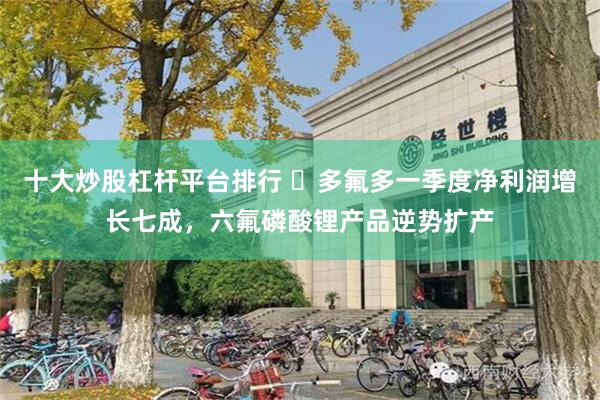 十大炒股杠杆平台排行 ​多氟多一季度净利润增长七成，六氟磷酸锂产品逆势扩产