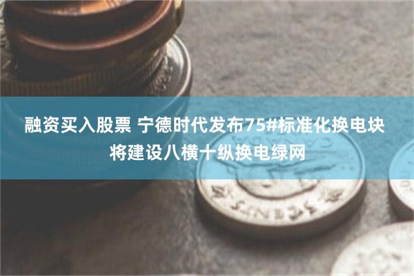 融资买入股票 宁德时代发布75#标准化换电块 将建设八横十纵换电绿网