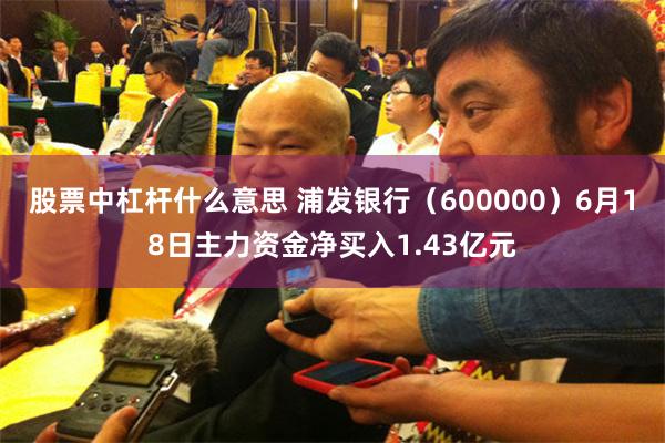 股票中杠杆什么意思 浦发银行（600000）6月18日主力资金净买入1.43亿元