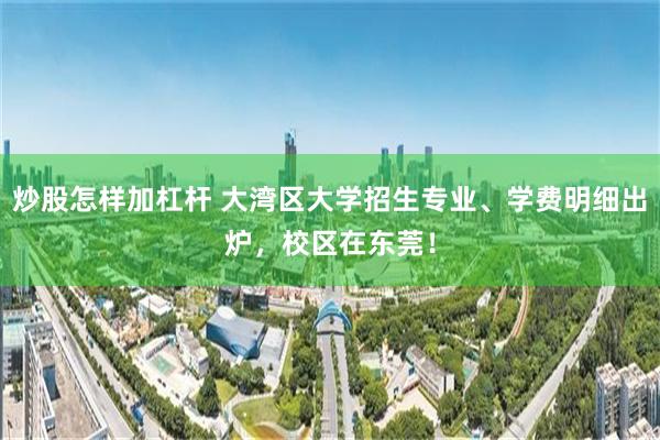 炒股怎样加杠杆 大湾区大学招生专业、学费明细出炉，校区在东莞！