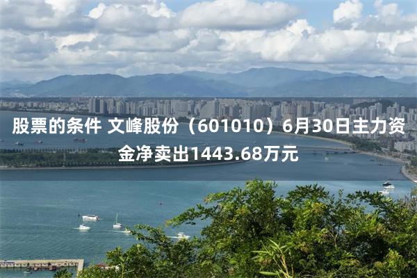 股票的条件 文峰股份（601010）6月30日主力资金净卖出1443.68万元