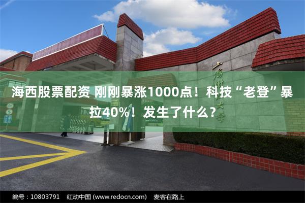 海西股票配资 刚刚暴涨1000点！科技“老登”暴拉40%！发生了什么？