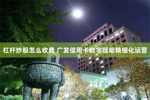 杠杆炒股怎么收费 广发信用卡数字赋能精细化运营