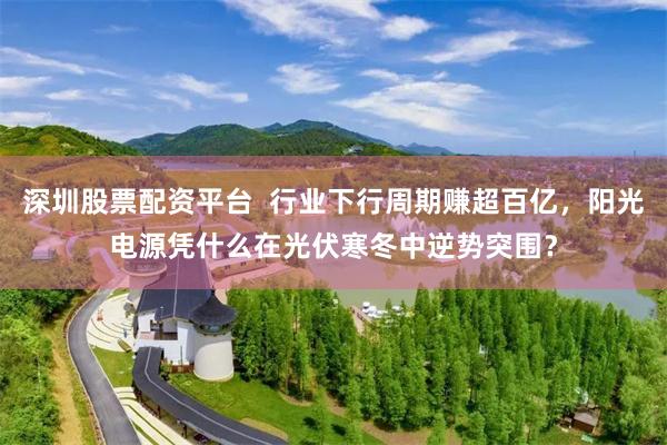 深圳股票配资平台  行业下行周期赚超百亿，阳光电源凭什么在光伏寒冬中逆势突围？