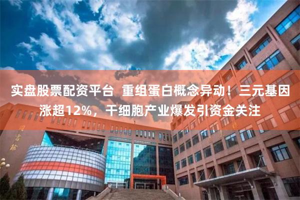 实盘股票配资平台  重组蛋白概念异动！三元基因涨超12%，干细胞产业爆发引资金关注