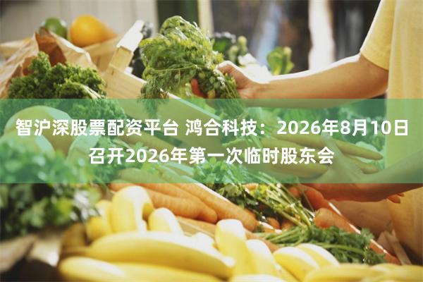 智沪深股票配资平台 鸿合科技：2026年8月10日召开2026年第一次临时股东会