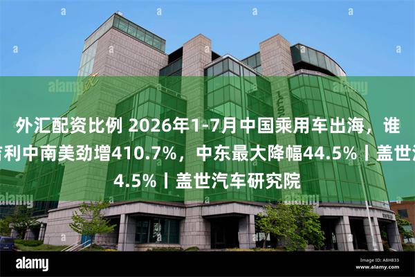 外汇配资比例 2026年1-7月中国乘用车出海，谁在领航：吉利中南美劲增410.7%，中东最大降幅44.5%丨盖世汽车研究院