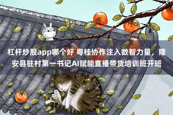 杠杆炒股app哪个好 粤桂协作注入数智力量，隆安县驻村第一书记AI赋能直播带货培训班开班