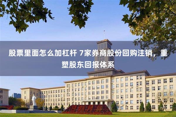 股票里面怎么加杠杆 7家券商股份回购注销，重塑股东回报体系