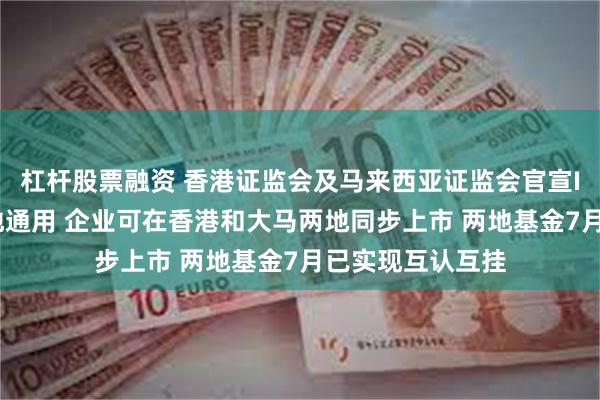 杠杆股票融资 香港证监会及马来西亚证监会官宣IPO申请材料两地通用 企业可在香港和大马两地同步上市 两地基金7月已实现互认互挂