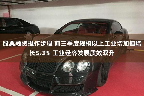 股票融资操作步骤 前三季度规模以上工业增加值增长5.3% 工业经济发展质效双升